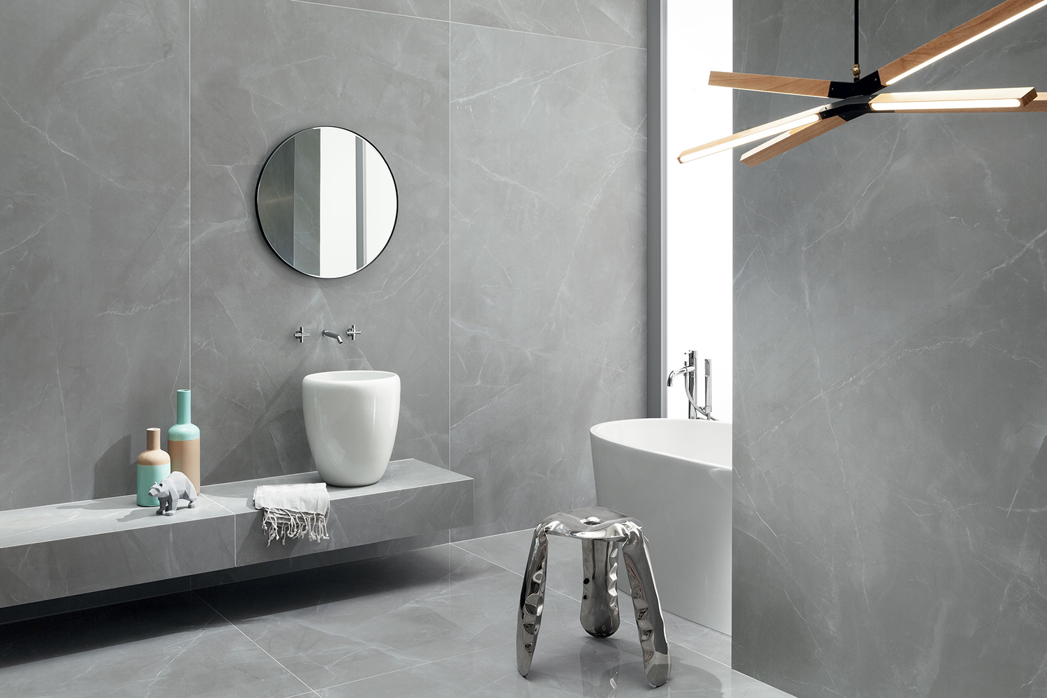 Porcelain Marble Bathroom Tiles - Grey-Pulpis