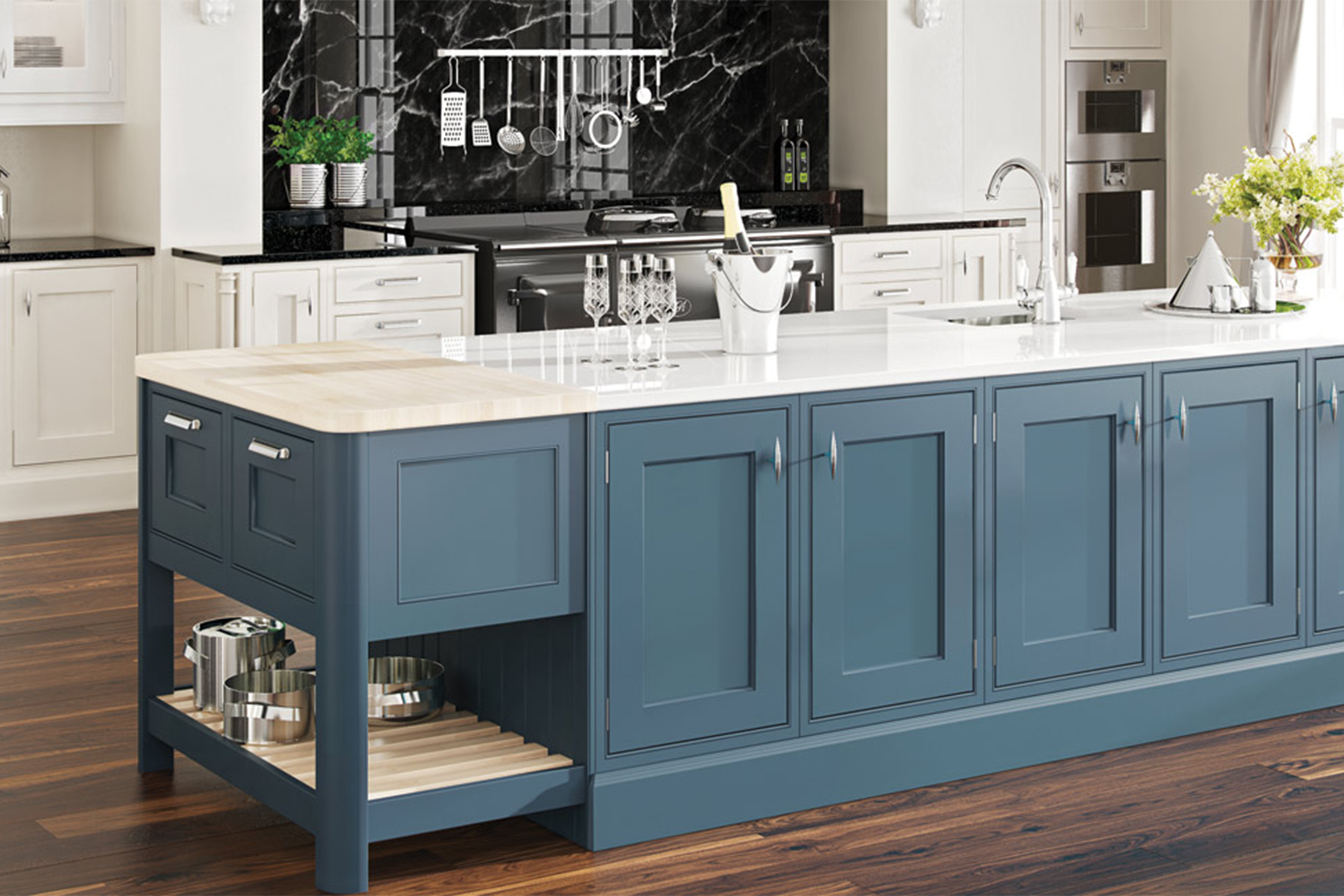 In-Frame Kitchen Blue & White-